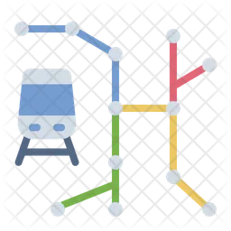 電車の路線図  アイコン