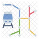 Train Map Railway Transportation Icon