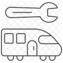 列車修理の細い線のアイコン アイコン