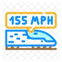 Train Speed 155 Mph Railway Road Icon