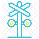 Train Track Train Traffic Lights Icon