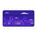 Window Rectangle City Building Night Outside Icon