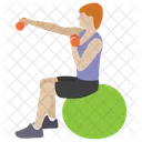 Workout Ubungen Fitness Ball Aerobic Icon