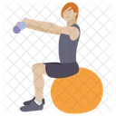 Workout Ubungen Fitness Ball Aerobic Icon