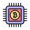 Traitement De Bitcoins Extraction De Bitcoins Maintenance De Crypto Monnaie Icône