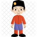 Menino Indonesia Tradicional Ícone