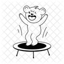 Trampoline Jump Jumping Bear Trampoline Bear Icon