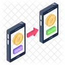 Transferencia De Bitcoin Transacao De Bitcoin Transacao Movel Ícone