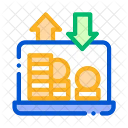 Transacción de dinero en línea  Icono