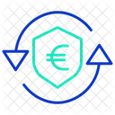 Escudo De Proteccion Transaccion Segura En Euros Intercambio Icono