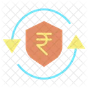Escudo De Proteccion Transaccion Segura De Rupias Intercambio Icono