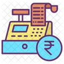 Transaction Invoice Rupees Till Supplier Cash Register Icon
