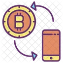 Bitcoin Mobiltransaktion Transaktion Bitcoin Zahlung Symbol