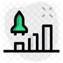 Transbordador Espacial Y Grafico Crecimiento De Startups Crecimiento Empresarial Icon