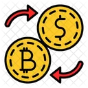 Transfer Bitcoin Dollar Icon