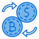 Transfer Bitcoin Dollar Icon