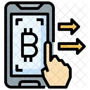 Transferir Bitcoin Transferir Dinheiro Telefone Celular Ícone