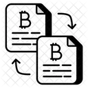 Transferencia De Arquivos Bitcoin Transferencia De Documentos Bitcoin Criptografia Ícone