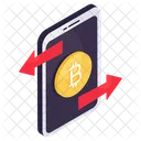 Transferencia Movel De Bitcoin Criptomoeda Criptografia Icon