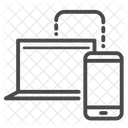 Laptop Para Celular Transferencia De Dados Compartilhamento De Dados Ícone