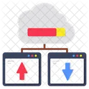 Transferencia De Dados Em Nuvem Transmissao De Dados Em Nuvem Tecnologia De Dados Ícone