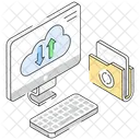 Transferencia De Datos Carpeta En La Nube Servicio En La Nube Icono