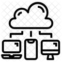 Transferencia De Datos Sistema De Nube En Linea Icono