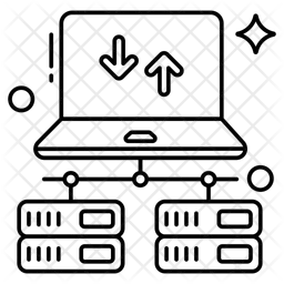 Transferencia de datos en línea  Icono