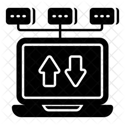 Transferencia de datos en línea  Icono