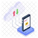 Alojamiento En La Nube Transferencia De Datos Segura Transferencia Segura En La Nube Icono