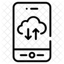 Nuvem Movel Transferencia De Nuvem Transferencia De Dados Ícone