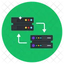 Transferencia De Servidor De Dados Migracao De Servidor De Dados Transformacao De Datacenter Ícone