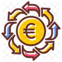 Transferencia De Euros Transaccion De Dinero Cambio De Moneda Icon