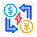 Transferencia Diferentes Moedas Ícone