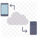 Transferencia En La Nube Intercambio De Datos En La Nube Transferencia De Archivos Icono