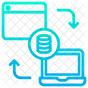 Web A Computadora Portatil Transferencia De Datos Transferencia De Computadora Portatil A Web Icono