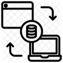 Web A Computadora Portatil Transferencia De Datos Transferencia De Computadora Portatil A Web Icono