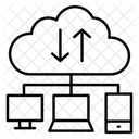 Transmision De Datos En La Nube Intercambio De Datos En La Nube Rotacion De Datos En La Nube Icono