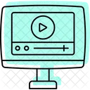 Video Streaming Color Sombra Linea Fina Icono Icono