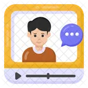 Transmision De Video Video En Linea Video Chat Icono