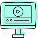 Streaming De Video Cor Sombra Icone De Linha Fina Ícone
