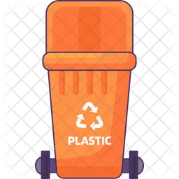 Transportable plastic waste container  Icon