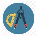 Transportador Brujula Diseno Icono