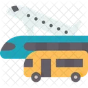 Transportation Bus Plane Icon