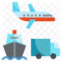 Transportation Airplane Truck Icon
