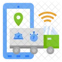 Transportation Logistics Digital Transformation Iot Tracker Supply Chain Icon