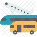 Transportation Bus Plane 아이콘