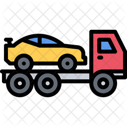 Transportation Truck Icon - Download In Colored Outline Style