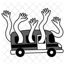 Ilustracao De Onibus Escolar Monocromatico Preto Transporte Estudantil Transporte Escolar Ícone