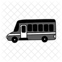 Ilustracion De Autobus Escolar Monocromo Negro Transporte De Estudiantes Autobus Amarillo Icono